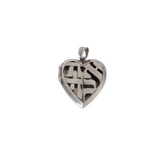 Sterling silver Ahava heart locket pendant Michael Bromberg